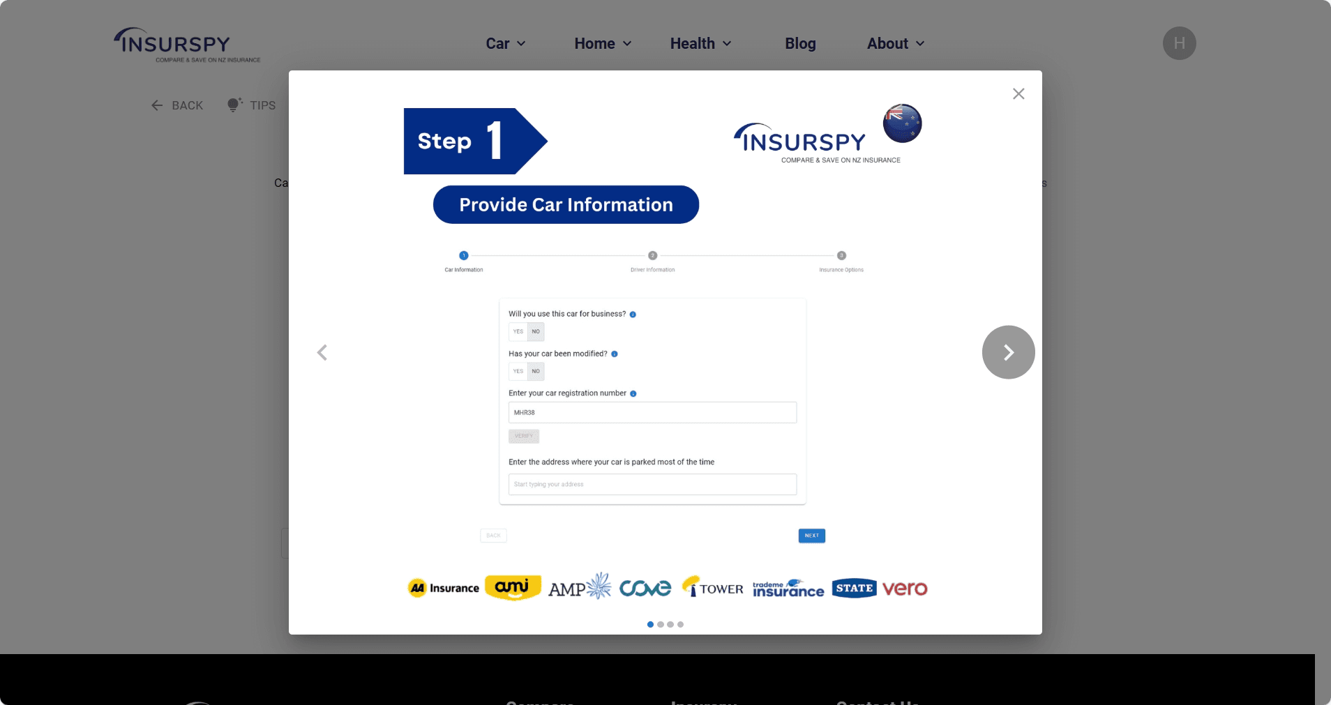 Purchase confirmation page
